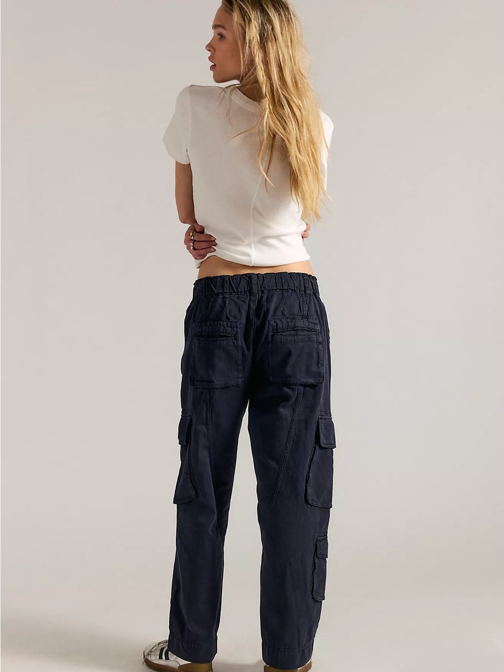 Free People Tahiti Cargo Pants Black Utility Drawstring Relaxed Fit S - Picture 4 of 12